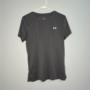 Under Armour Women’s Loose Fit Heat Gear Charcoal Grey Tee size Large